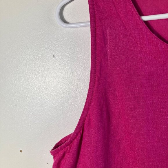 Womens J Crew Linen Dress Sleeveless Knee Length Pink LT Back Button Detail - Picture 4 of 9